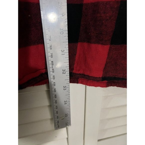 MOSSIMO SUPPLY CO Buffalo Plaid FLANNEL Shirt Red Black Check XL - Picture 9 of 11